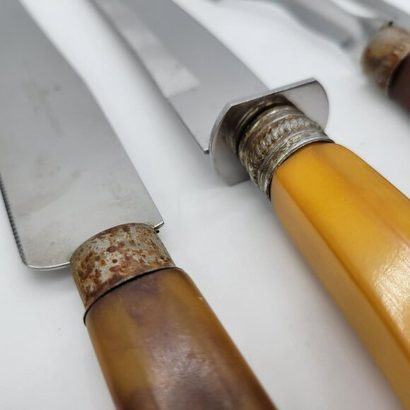 Bakelite Handle Knives Sharpener Fork 8 Pcs Misc. Stainless Blades - Picture 8 of 16